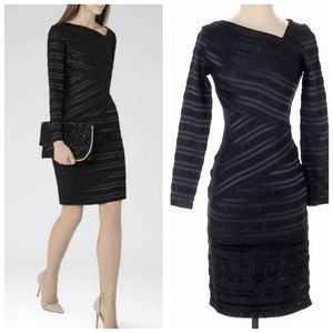 Reiss Ailette Textured Stripe Bandage Sheath Dress XS